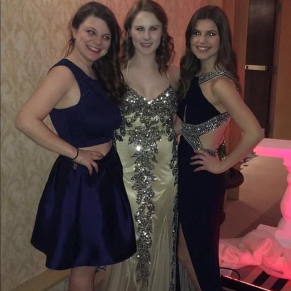 Nude and silver sequin floor length ballgown - Picture 5 of 5